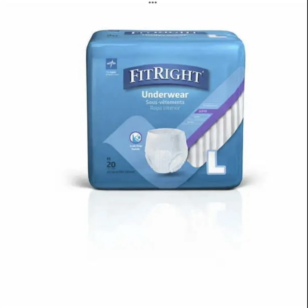 FitRight Super Adult Incontinence Underwear & Pads Maximum Absorbency, Large